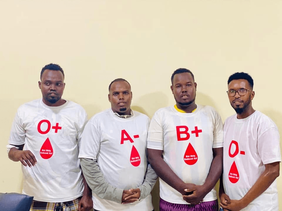 SBDV group wearing blood type shirts